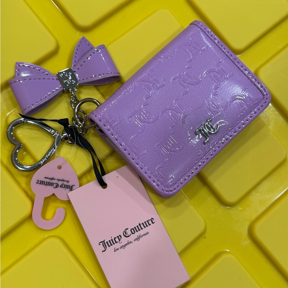 Juicy Couture Purple Wallet Bow Keychain VIOLET TULLE FOR THE GIRLS KEY FOB
